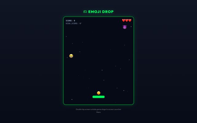 Emoji Drop Arcade chạy trên điện thoại hoặc máy tính bảng