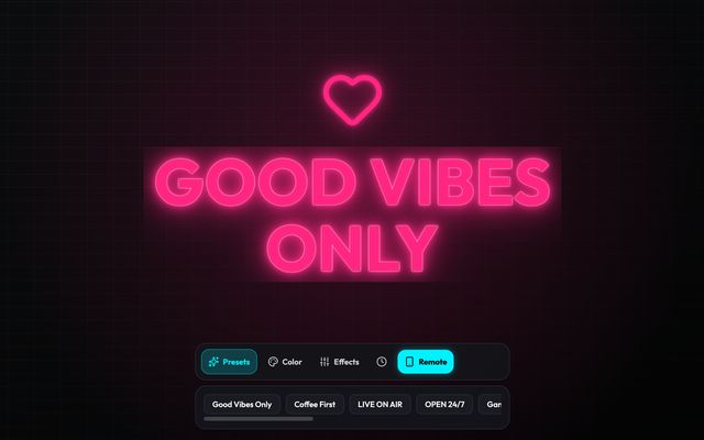 Đèn Neon Trang Trí chạy trên điện thoại hoặc máy tính bảng